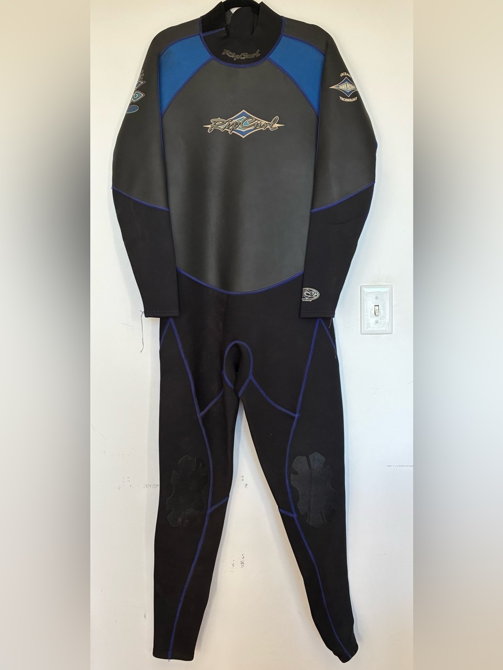 Rip Curl Men's Black & Blue Full Wetsuit 3/2 size XXL Surf Dive suit